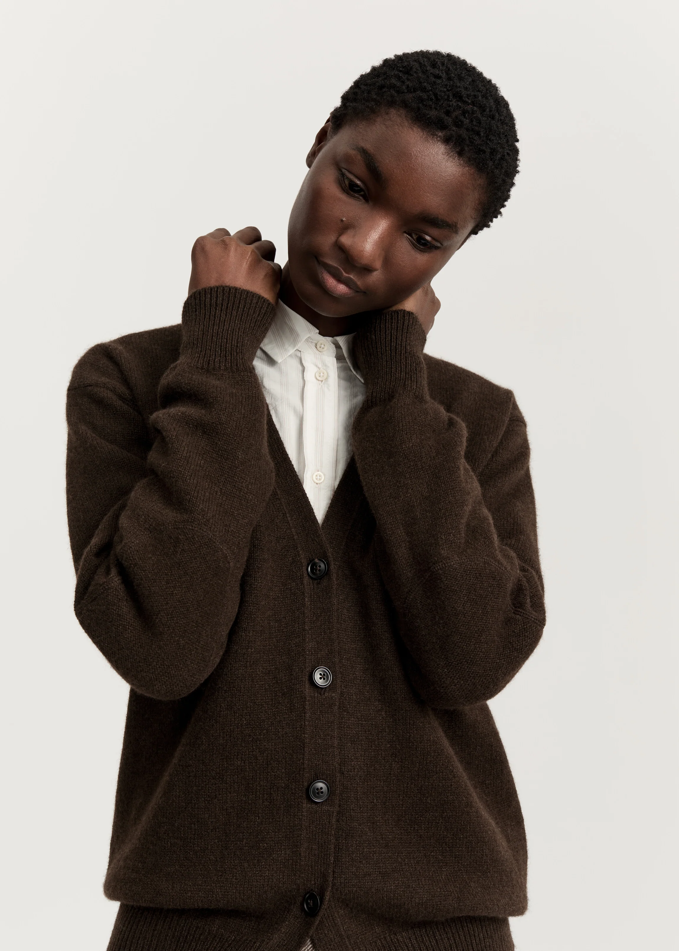 Alexa cardigan – pure yak | Pure Dark Brown - Image 4