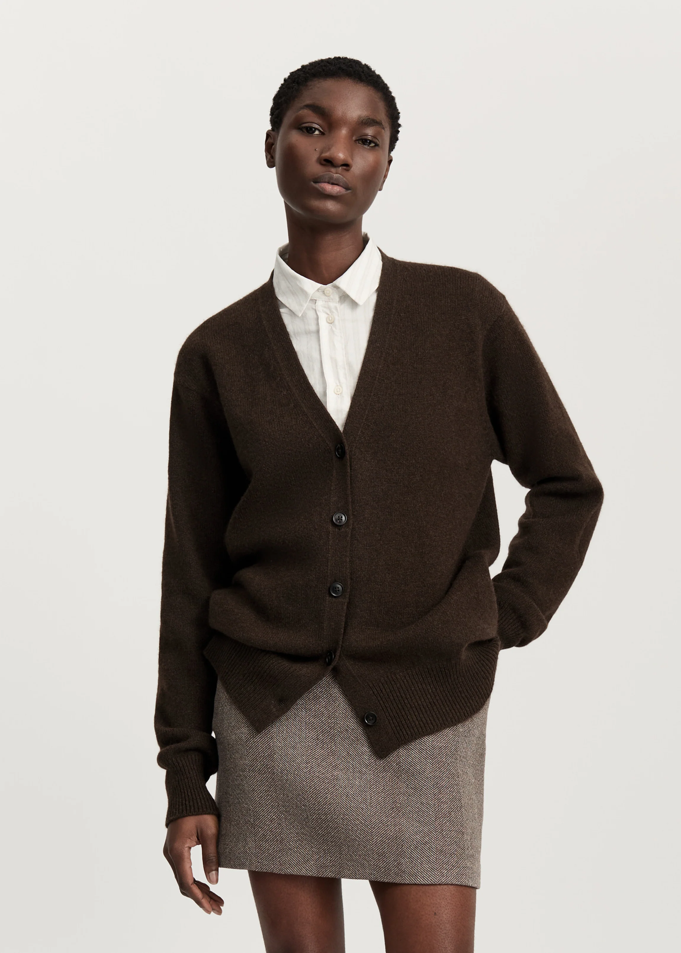 Alexa cardigan – pure yak | Pure Dark Brown - Image 7