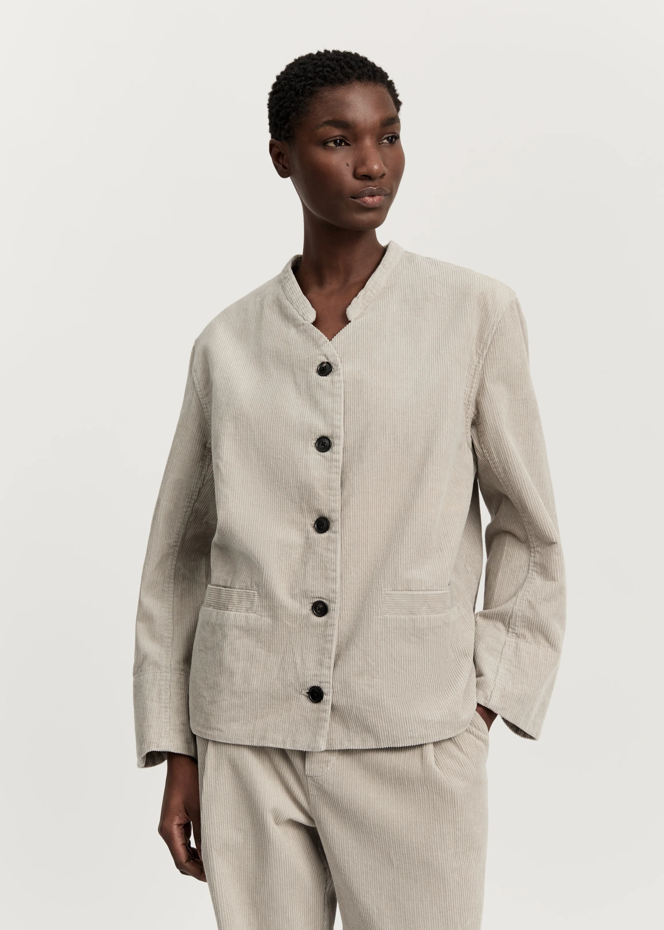 Angela jacket corduroy | Silver - Image 7