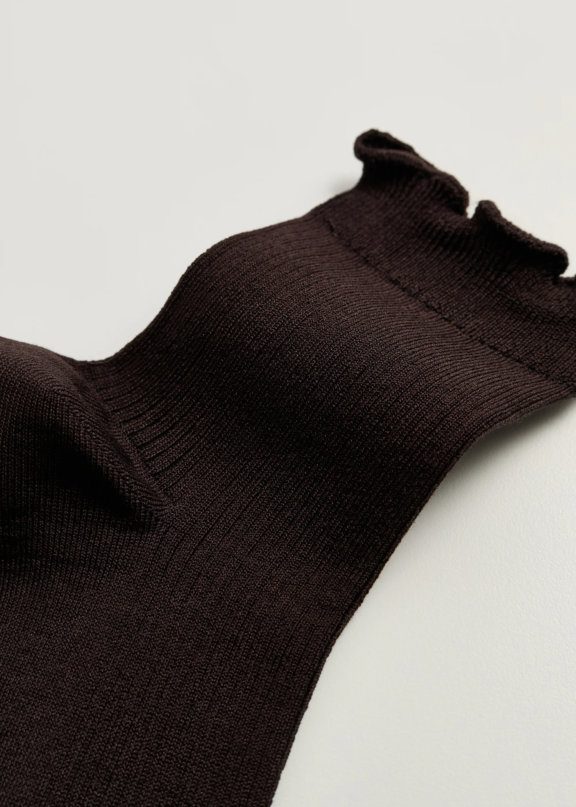 Cotton frill sock | Chocolate - Image 4
