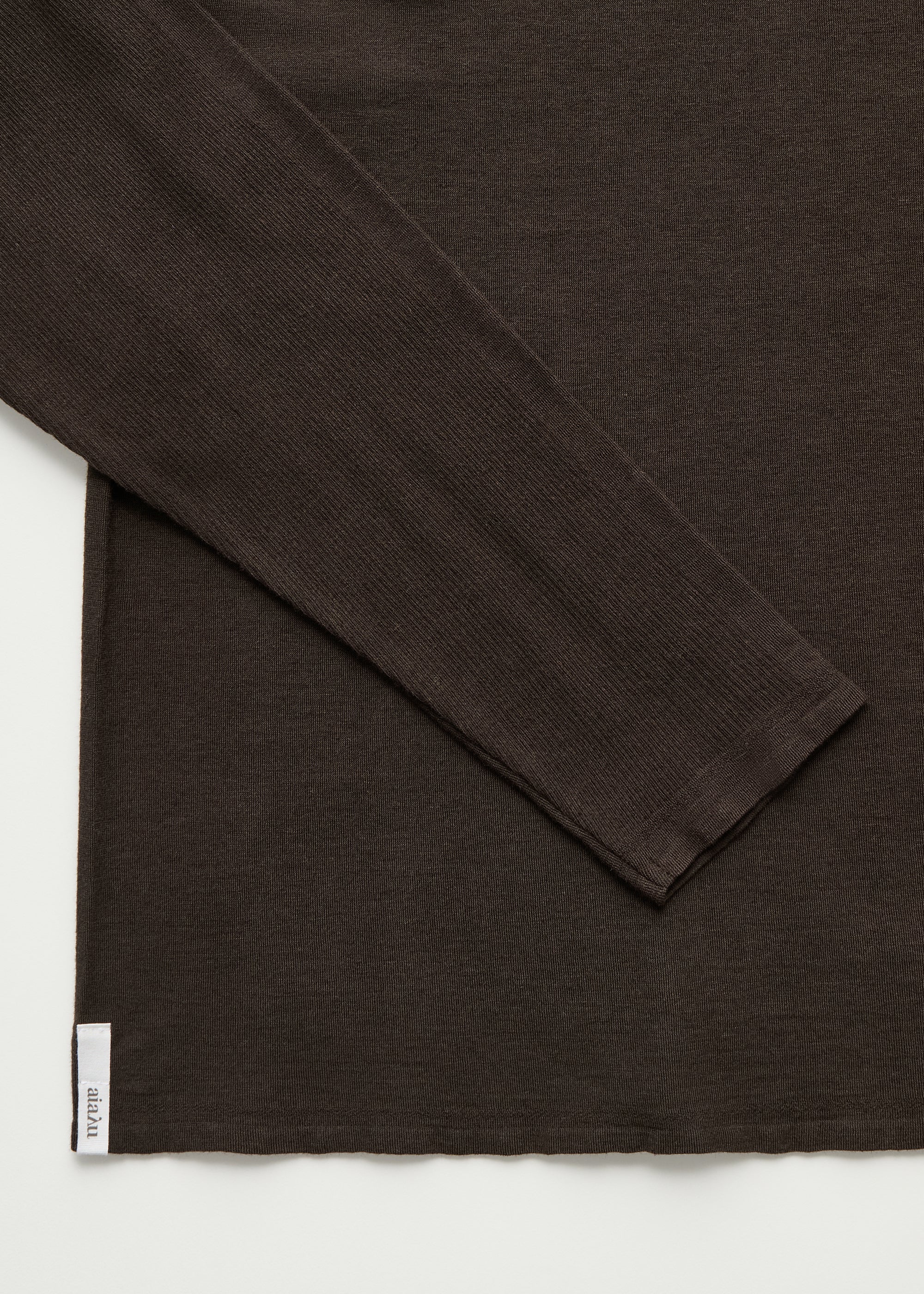 Gentle long sleeve – cotton cashmere blend | Dark Brown - Image 3