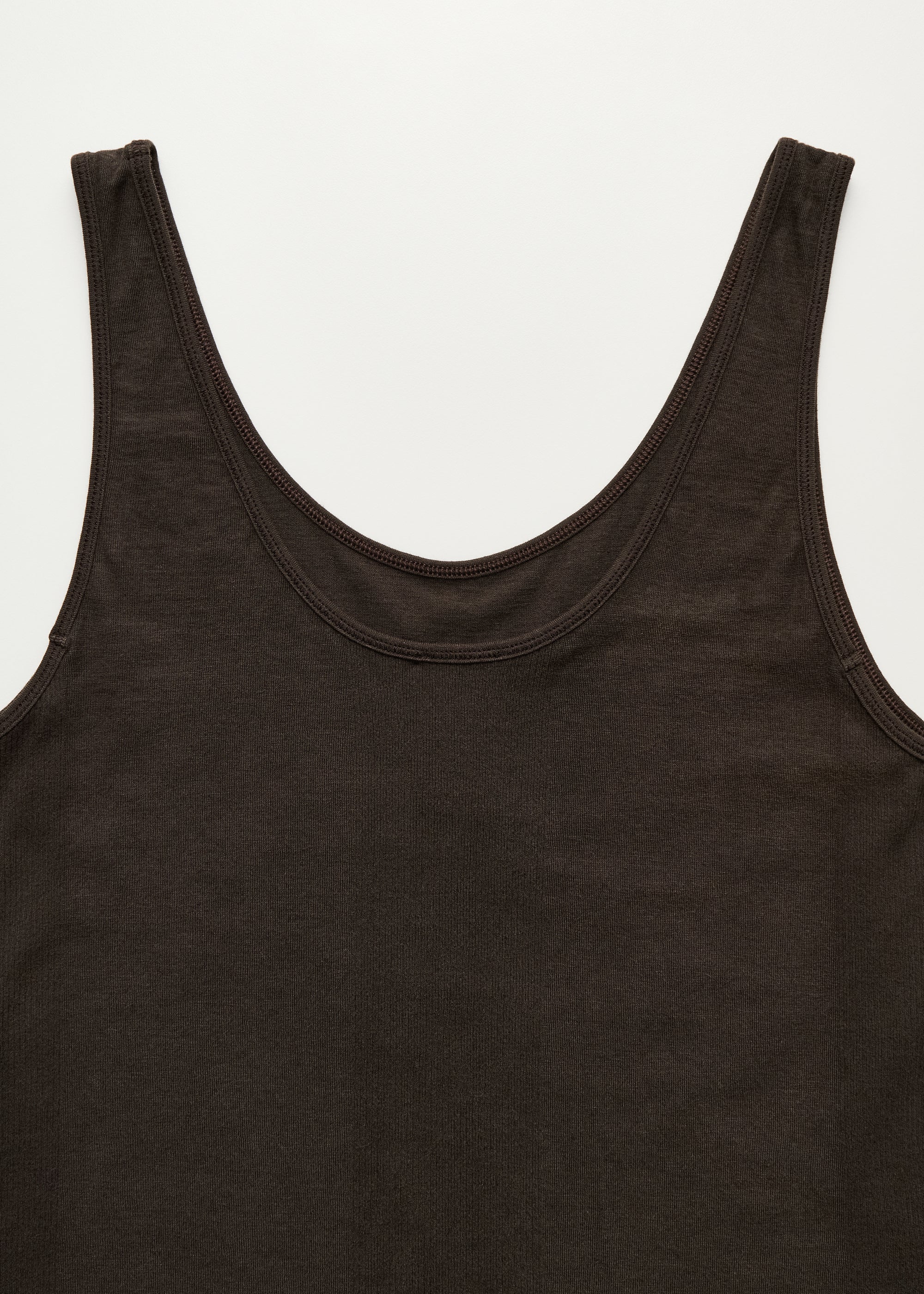 Gentle tank – cotton cashmere blend | Dark Brown - Image 3
