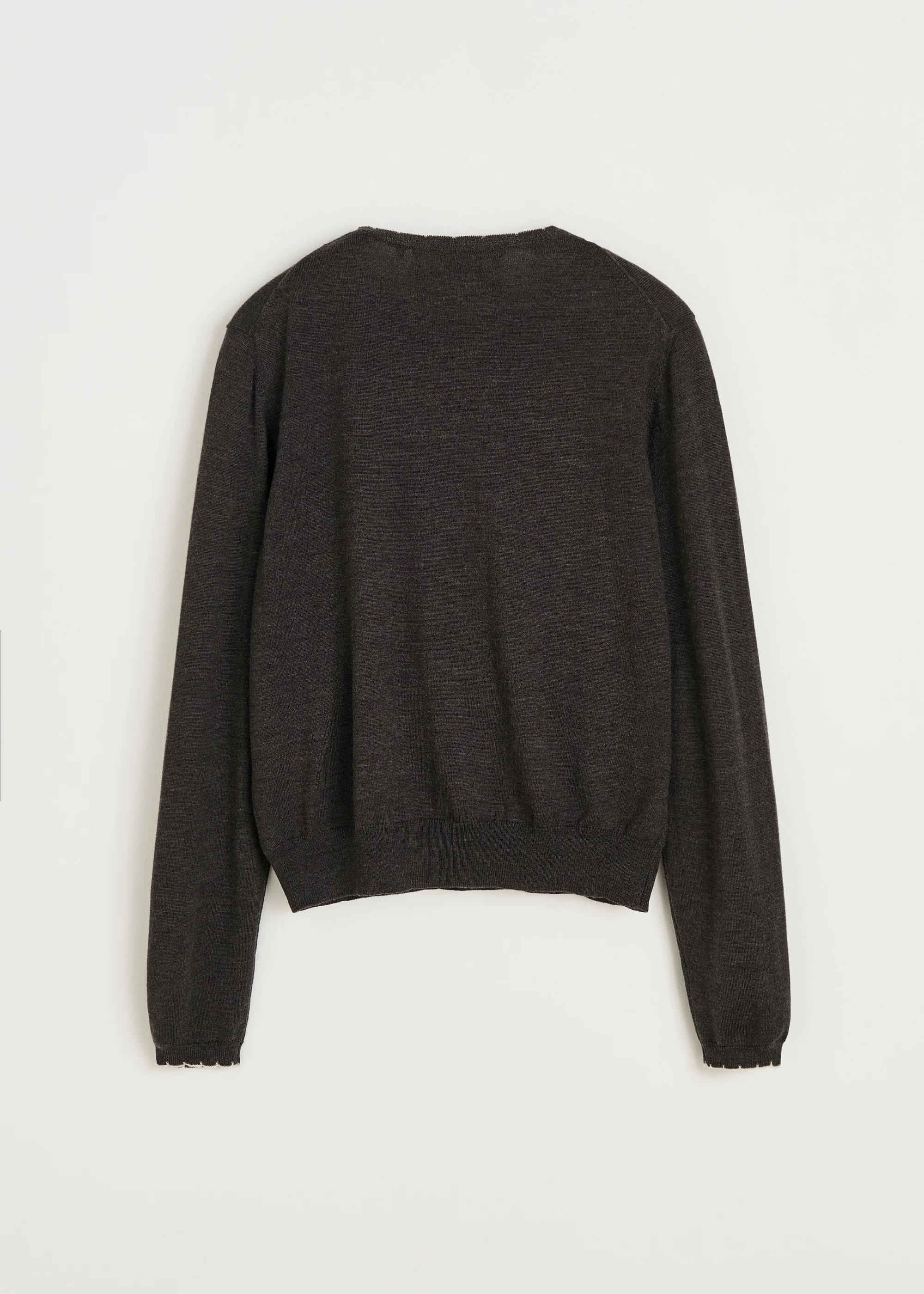 Isha sweater – pure merino wool | Dark Brown Melange - Image 3