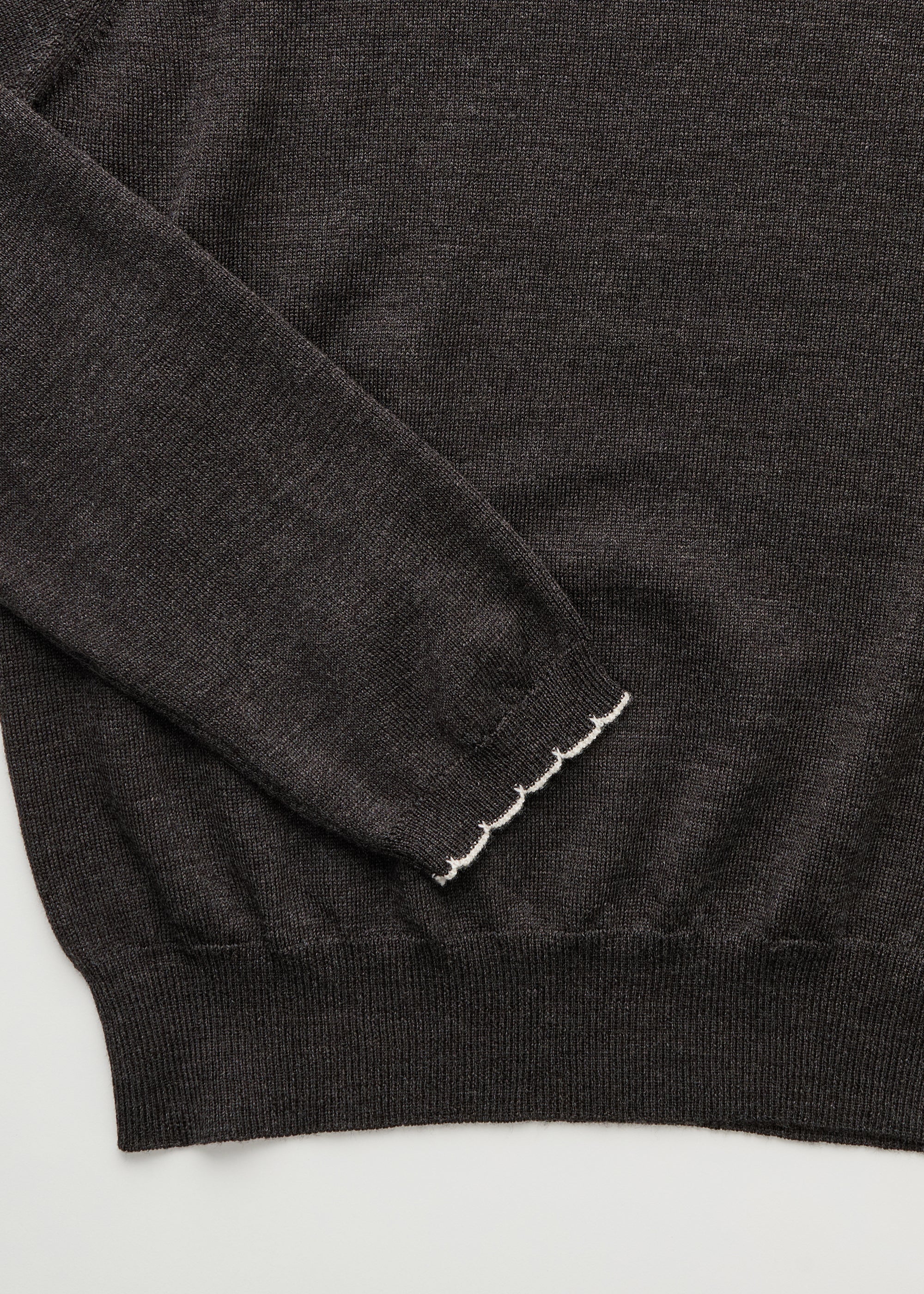 Isha sweater – pure merino wool | Dark Brown Melange - Image 5
