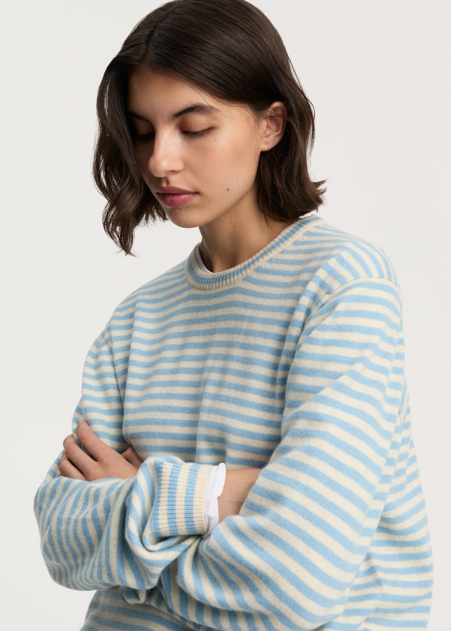Leonardo sweater – pure cashmere | Mix Opal Blue - Image 4