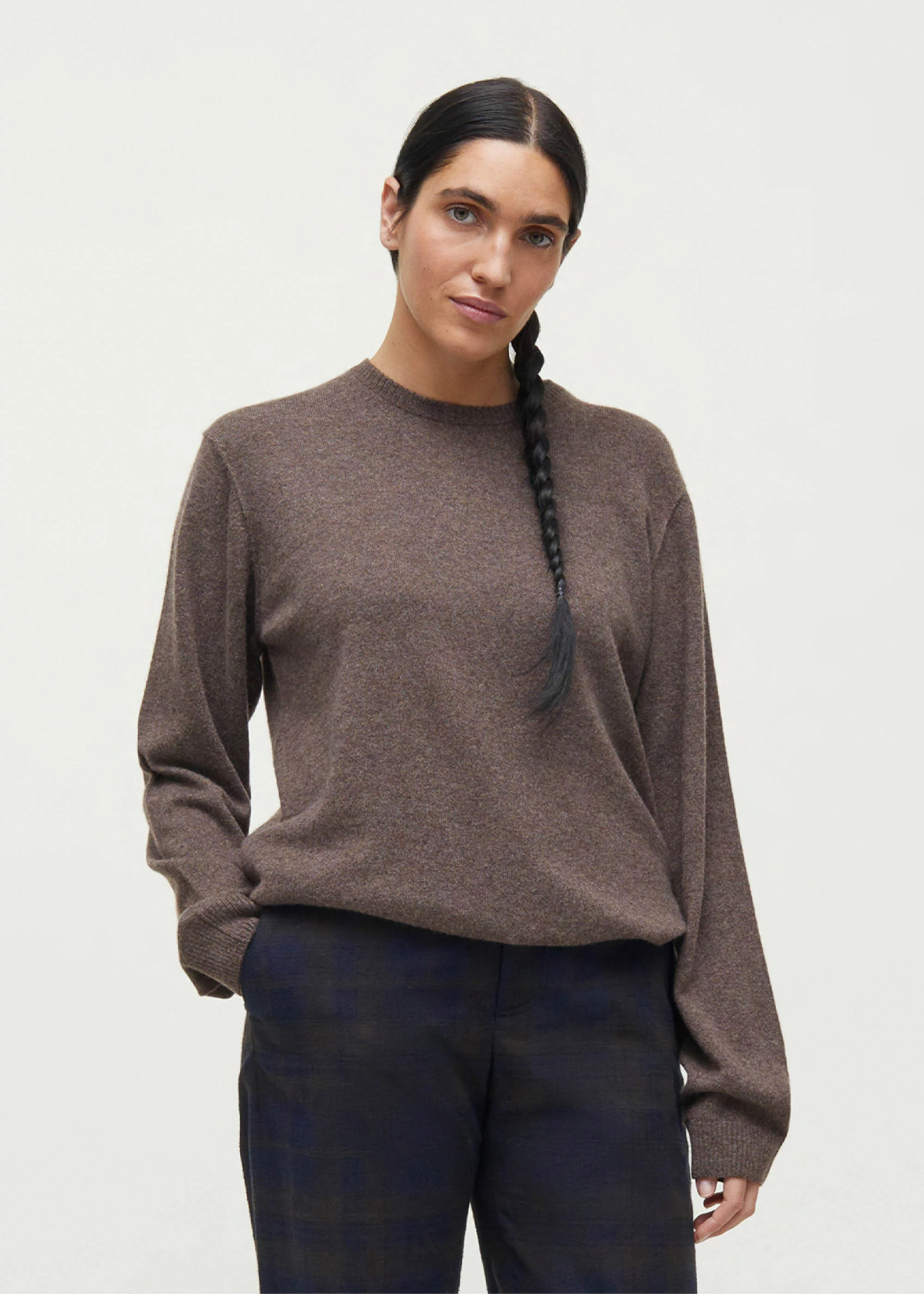 Leonardo sweater – pure cashmere | Pure Dark Brown - Image 5