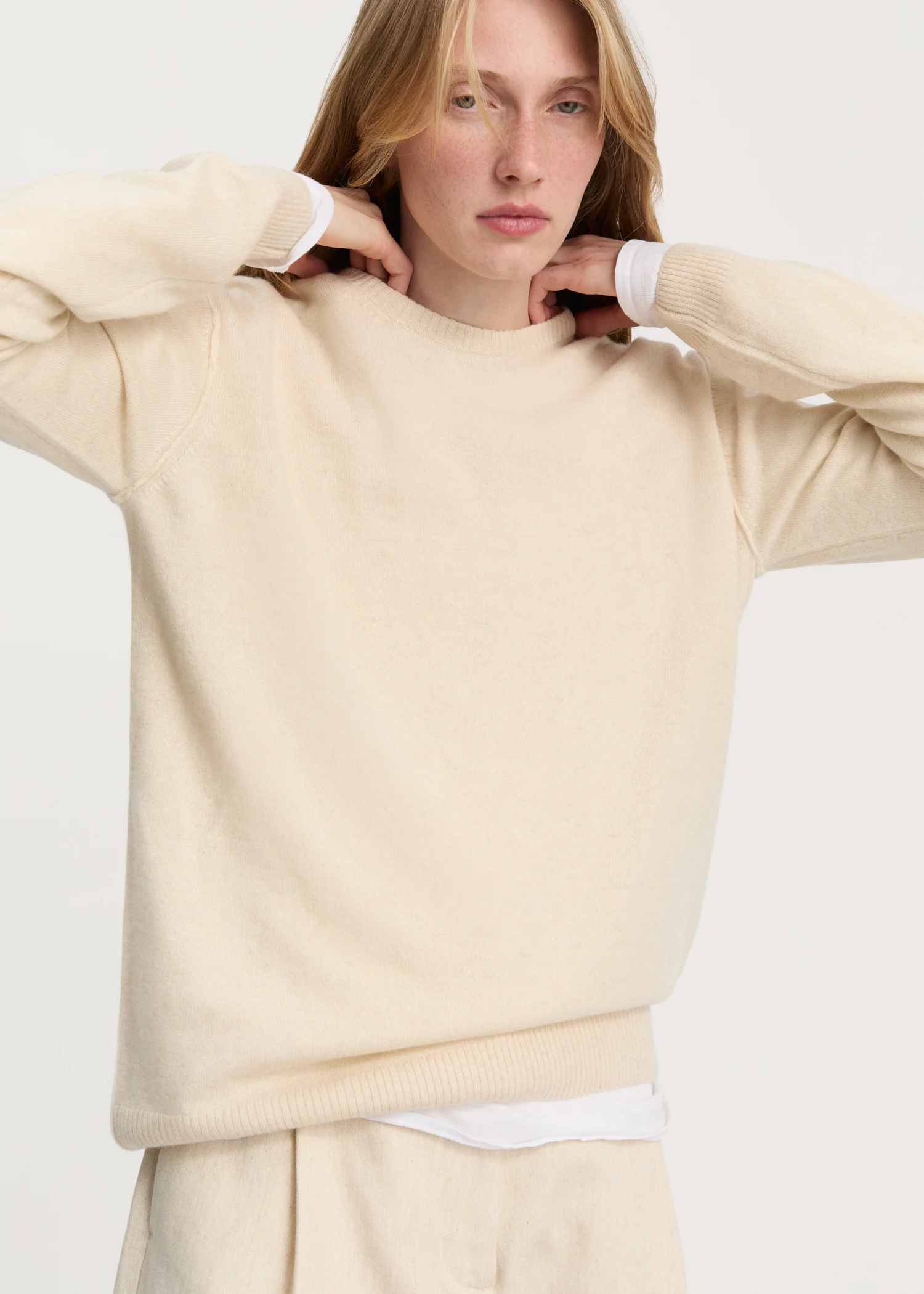 Leonardo sweater – pure cashmere | Pure Ecru - Image 4
