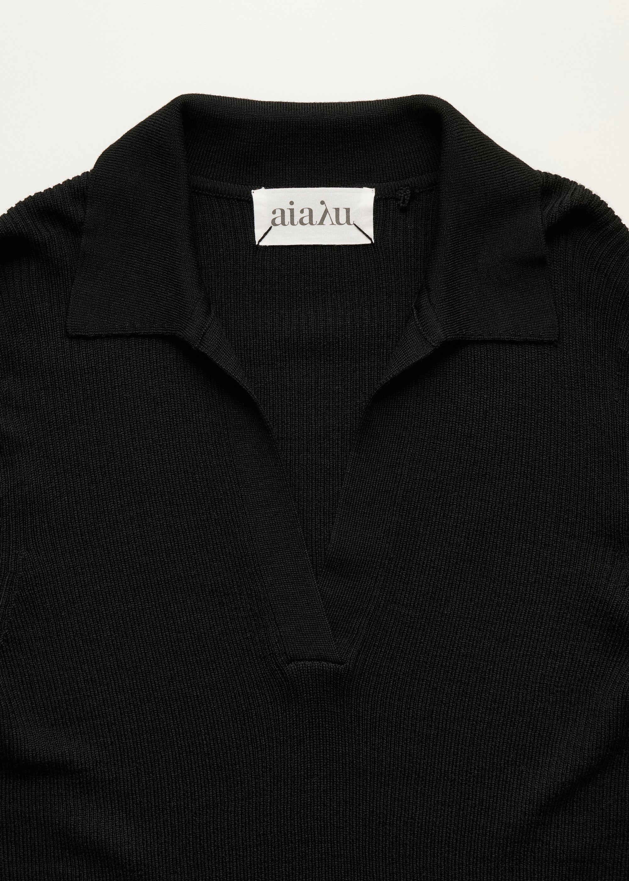Noa polo blouse – pure merino wool | Black - Image 5