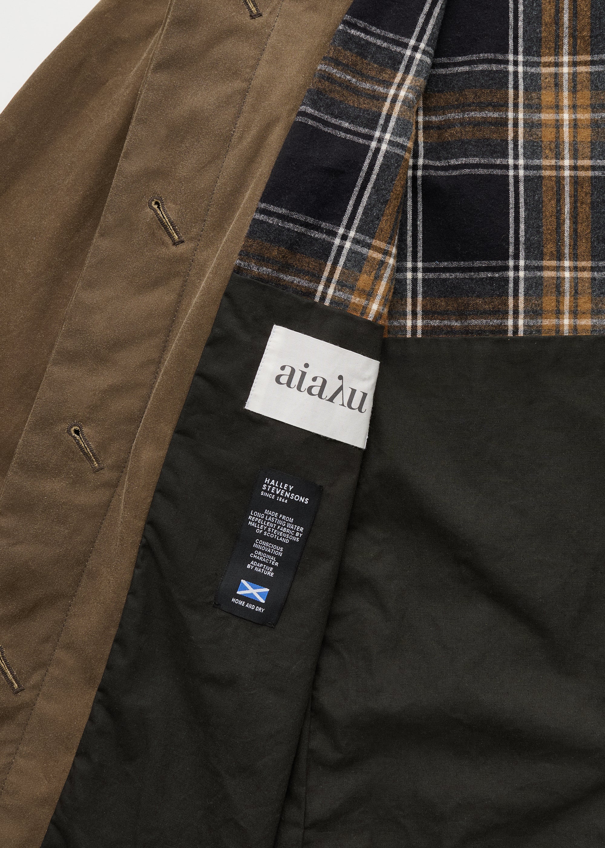 Noor coat – oilskin | Bark - Image 4