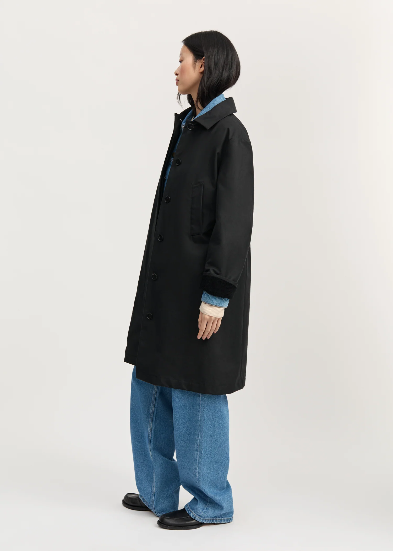 Noor coat – oilskin | Black - Image 5
