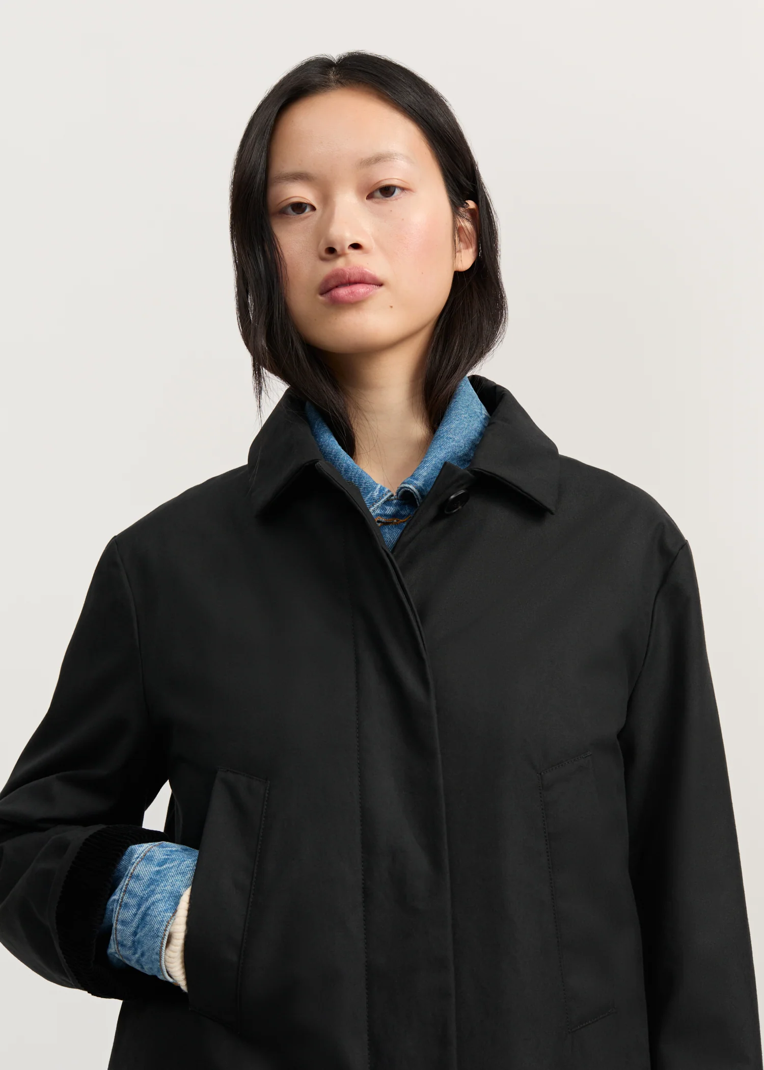 Noor coat – oilskin | Black - Image 6