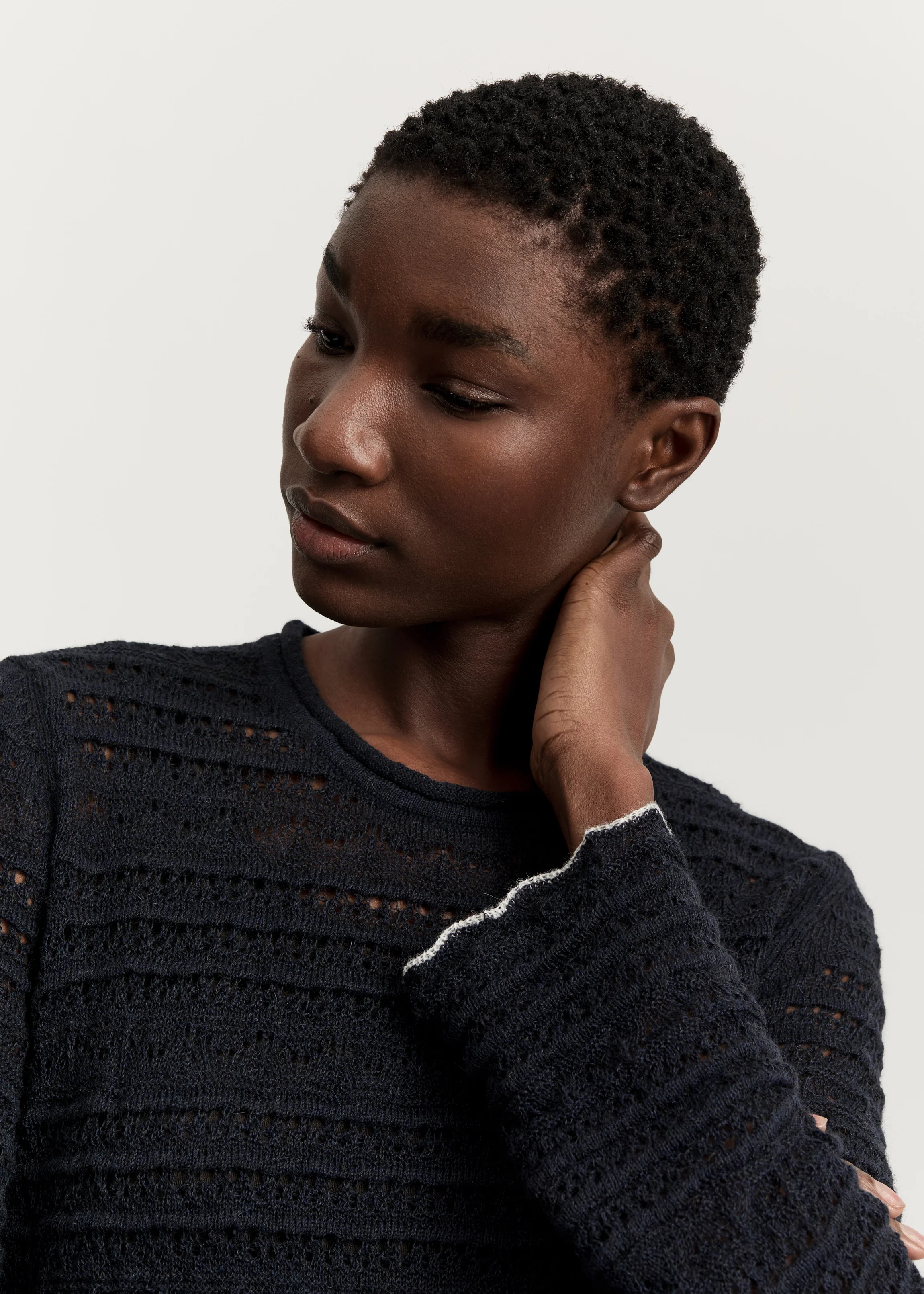 Ramon blouse – pure llama | Black Navy - Image 4