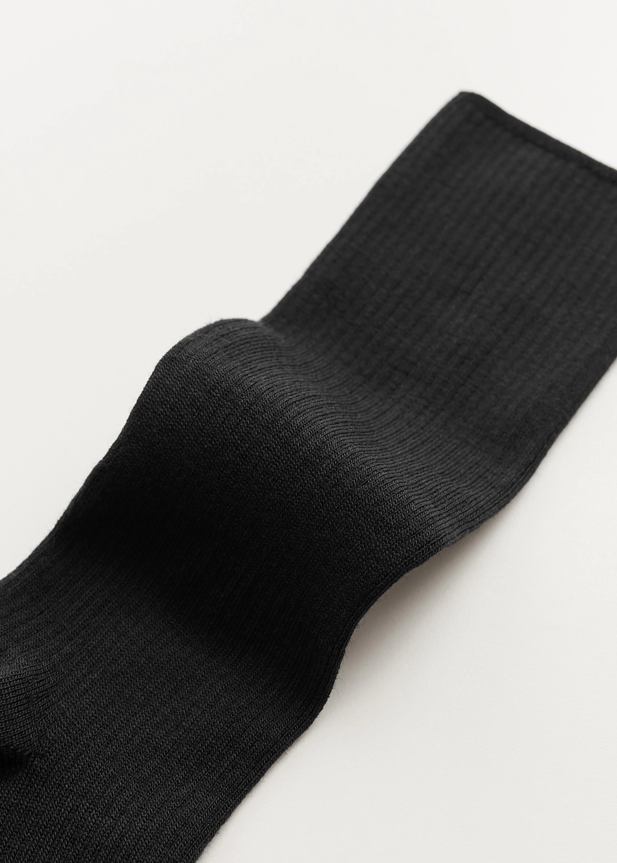 Wool rib socks | Black - Image 3